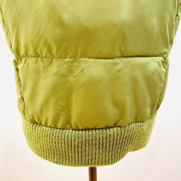 MERONA Women Lightweight Collared Zip & Button Closure Green Puff Vest Sz Small - Picture 12 of 15